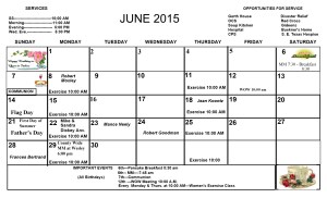 June Calendar 2015